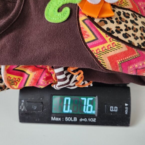 Emily Rose Girls Size 6 Thanksgiving Shirt Brown Long-Sleeve Pumpkin Ruffle Tuni - Picture 8 of 8